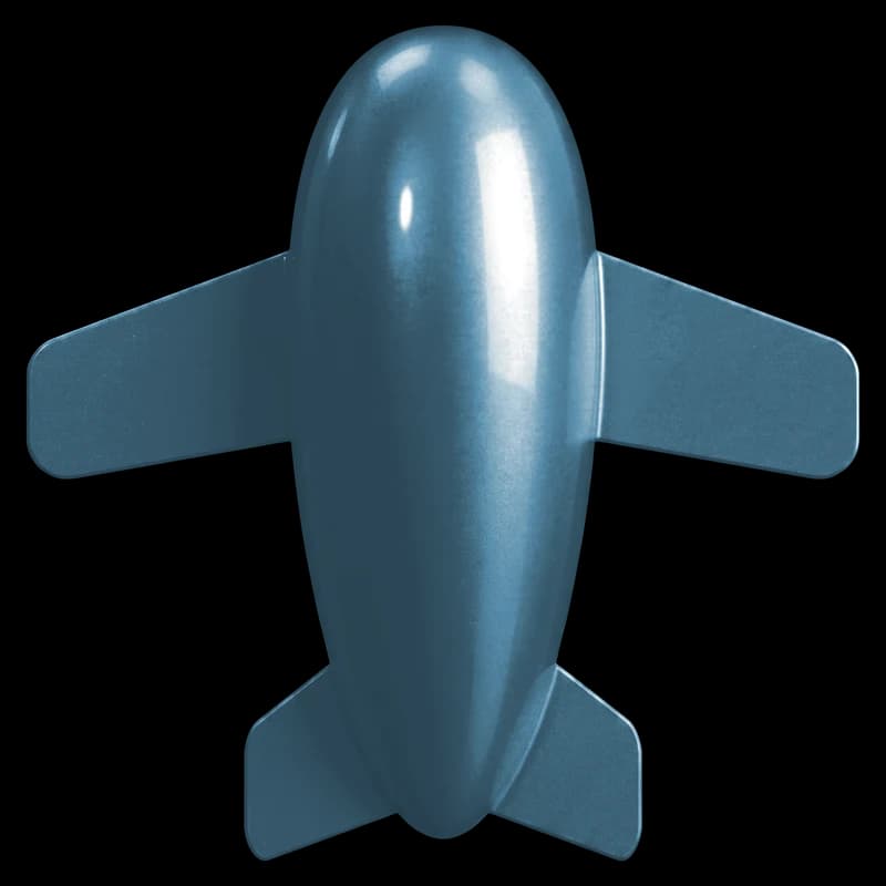 Horizon Blue Metallic Flugzeug-Render