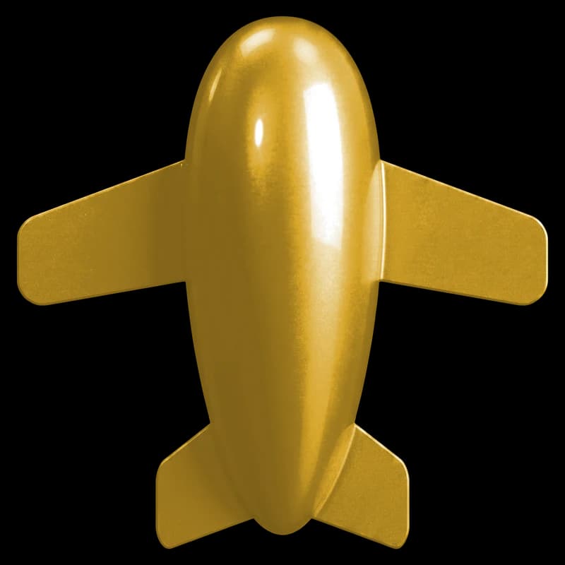 Luxury Gold Metallic Flugzeug-Render