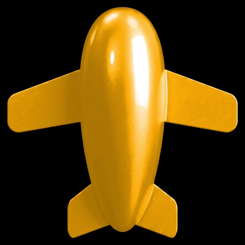 RAL 1037 Sonnengelb Flugzeug-Render
