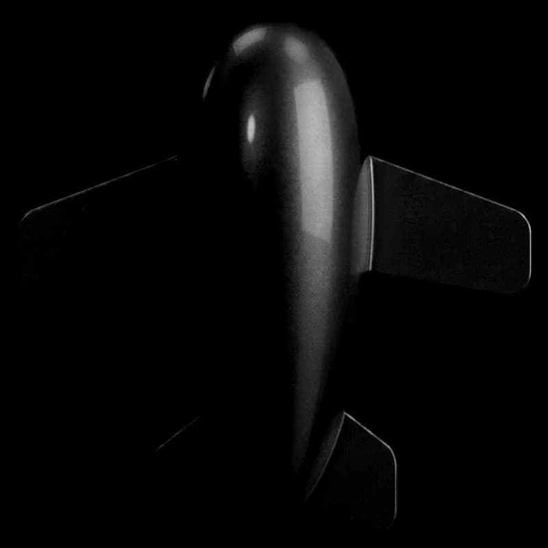 RAL 9005 Tiefschwarz Flugzeug-Render