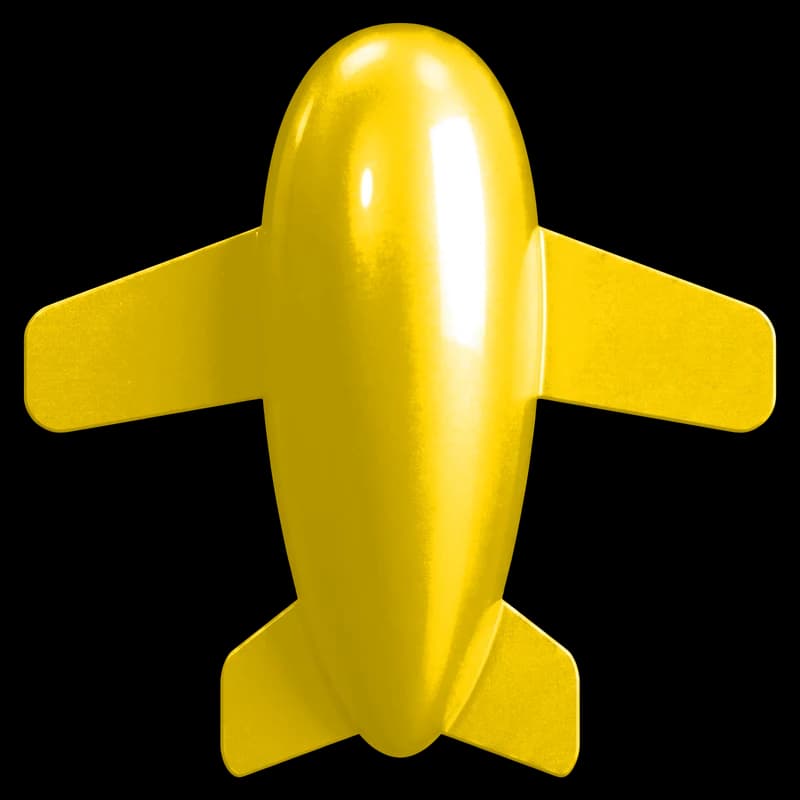 Sunny Yellow Metallic Flugzeug-Render